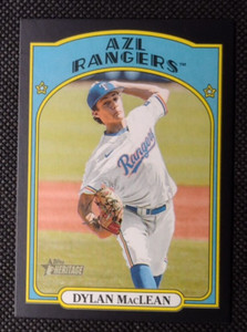 2021 Topps Heritage Minor League Dylan MacLean Black Parallel 9/50 Rangers #171