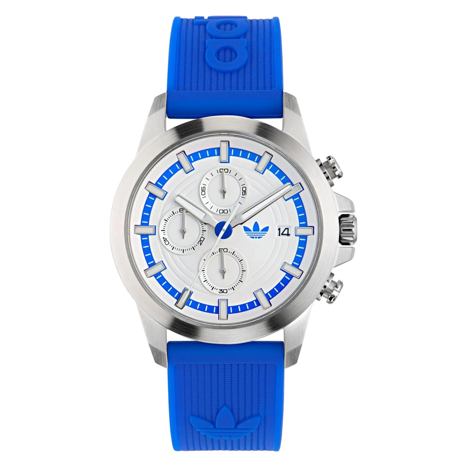 Adidas Unisex Watch Expression Two Chrono Silicone Blue AOFH24520