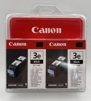GENUINE Canon 3e Black Ink Cartridge BCI-3eBK 2 Pack NEW SEALED Creative Park - Image 1 of 4