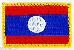 PATCH COAT EMBROIDERY LAOS FLAG BADGE HEAT STICKER NEW FLAG PATCH - Picture 1 of 1