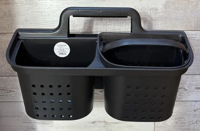 Black 2 In 1 Shower Caddy Detachable Bucket Dual Compartment 16"L x 11"W x 9.5"H - Image 1 of 4