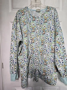 TAFFORD Scrub Jacket size 2XL-Polar Bear/Penquin/Deer Snap-up-Chest 28"/L 31.5" - Picture 1 of 4