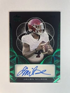 Jalen Milroe 1/1 RC Auto 2024 Leaf Trinity: Black 1 of 1! Alabama to NFL Rookie - Picture 1 of 4