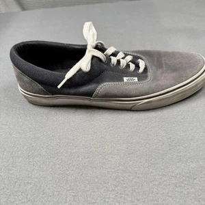 Vans Shoes Mens Size 11.5 Gray Black Suede Canvas Low Top Skate Sneakers - Picture 1 of 10