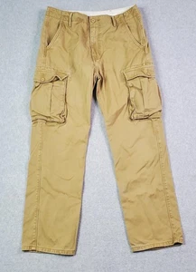 Levis Cargo Pants Tag Sz 32x32 Fits 34X30 Tan 100% Cotton Button Pocket Utility - Picture 1 of 14