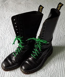 Vintage Doc Martens Damen-Kampfstiefel schwarz 14 Augen hergestellt in England UK 5 US 7 Punk - Bild 1 von 11
