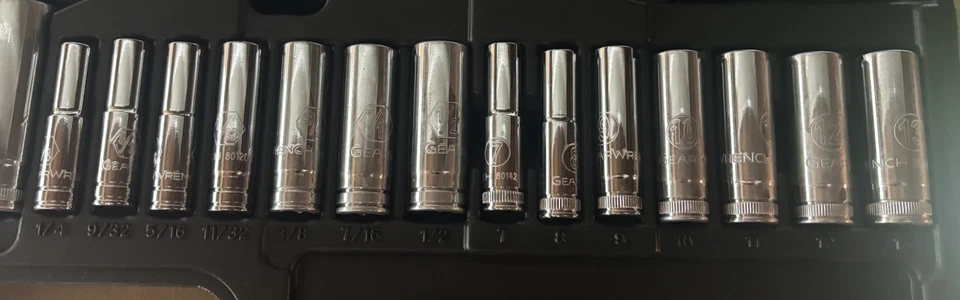 14Pc Gearwrench Socket Set. 3/8”.  SAE AND METRIC. Organizer Not Included. - Image 1 of 1