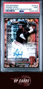 Jhonny Level 2025 Bowman Chrome Prospect Autógrafo Snacks Peanuts Ref/5 PSA 9 - Imagen 1 de 2