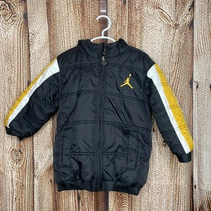 Nike Jordan Youth Puffer Jacket Hooded Size 6 Fleece Lined Black - Picture 1 of 6