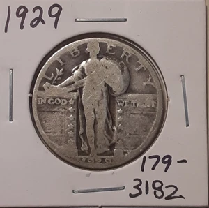 1929 Standing Liberty Quarter Philadelphia Mint 90% Silver US 25c #179-3182/L11 - Picture 1 of 3