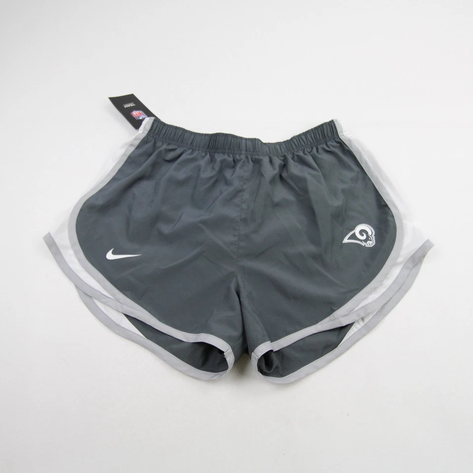 Pantalones Cortos Atléticos LA Rams Nike Dri-Fit Para Mujer Gris/Blanco Nuevos Foto 1 de 1
