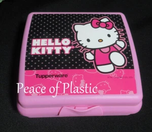 Tupperware Hello Kitty Sandwich Keeper – Black & Pink –  Dancing  – Lunch Box - Picture 1 of 6