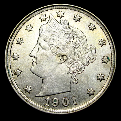 1901 Liberty V Nickel ---- Gem BU+ Condition Coin ---- #VF697 Cover