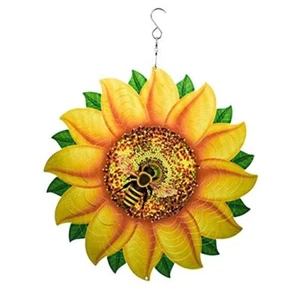 Wind Spinner Metal Garden Decor Outdoor 3D Stainless Steel Sculptures Sunflower - Picture 1 of 7