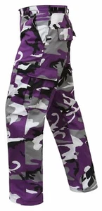 Men's Ultra Violet Camo Tactical Button Fly BDU Adjustable Waist Pants 7925 - Picture 1 of 1