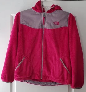 The North Face Girls Pink Gray OSO Denali Full Zip Fleece Jacket - Size L - GUC - Picture 1 of 12