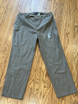 Dockers Women’s Dress Pants Tan Beige With Slight Red Burgundy Stripes Subtle - Image 1 of 4