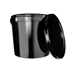 5l Eimer mit Deckel schwarz rund 1x Kunststoff lebensmittelecht luftdicht PP - Bild 1 von 8