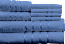 Lavish Home 8 Piece 100 Cotton Plush Bath Towel 27.5".25"x0.25" Blue