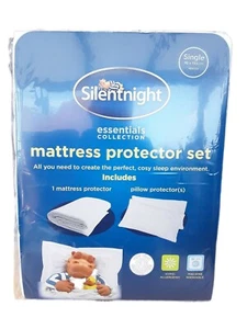 Single Mattress and Pillow Protector White 90 x 193 cm Silent Night - Picture 1 of 8