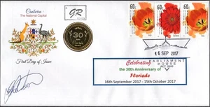 Australia 2017 30 aniversario del Festival Floriade GR cubierta de ficha firmada, en muy buena condición - Imagen 1 de 1
