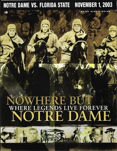 2003 Notre Dame Fighting Irish vs Florida State Seminoles Football Program Nr Mt - Bild 1 von 1