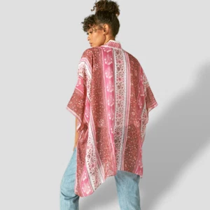 Lucky Brand NWT $88 floral boho lightweight kimono cardigan women's OS - Picture 1 of 10