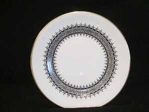 Wedgwood Astor Black Bread and Butter Plate Bone China Made In England
