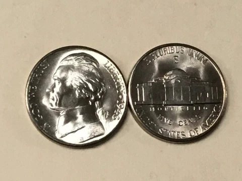 1943 S JEFFERSON NICKEL UNCIRCULATED GEM BU 35% SILVER WAR NICKEL! NICE COIN! Cover
