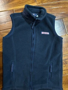girls VINEYARD VINES FLEECE VEST JACKET navy blue LOGO zip up WINTER fall SIZE 6 - Picture 1 of 2
