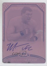 2011 Topps UFC Finest Fighter Printing Plate Magenta 1/1 Matt Mitrione Auto 1j8