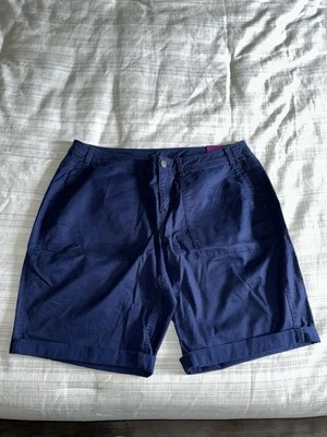 Bermudas Lane Bryant Azul Marino Puños Talla 18 ¡NUEVAS! Foto 1 de 4