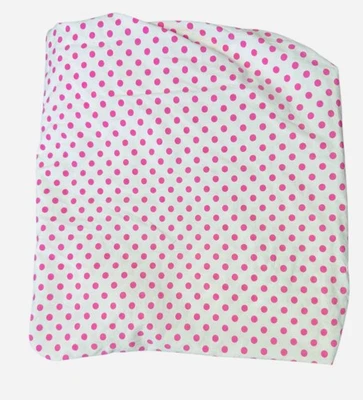 Pottery Barn Kids Crib Toddler Fitted Sheet Pink Polka Dot Organic Cotton - Image 1 of 4