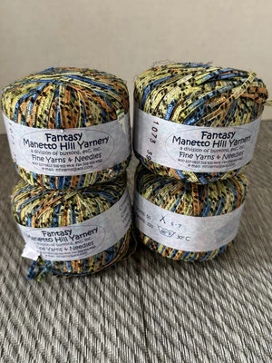 Hilo de fantasía Manetto Hill Yarnery ~ Color #1073 ~ 50 g/120 yardas ~ Lote de 4 Foto 1 de 4
