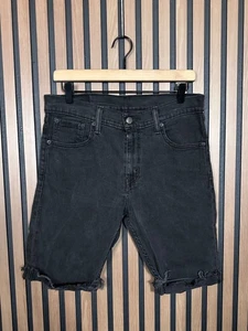 Levis Jean Shorts 30 Mens Black Denim 508 Slim Cut Off Faded Wash - Picture 1 of 7