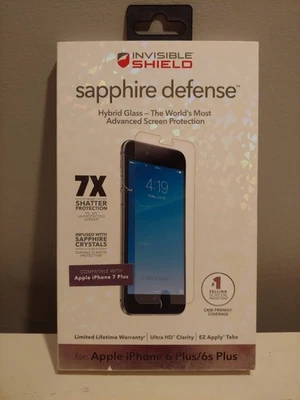 Protector de pantalla de cristal de defensa de zafiro protector invisible Apple iPhone 6+,6s+,7+ Foto 1 de 4