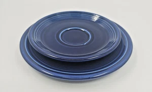 Fiestaware Fiesta Salad Plate 7.25” And 6” Saucer Cobalt Blue Homer Laughlin Vnt - Picture 1 of 10