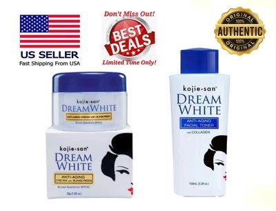 Combo crema antienvejecimiento blanca A1 Kojie San Dream SPF30 30 g + tóner 100 ml Foto 1 de 4
