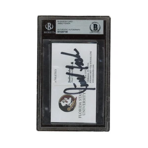 Jimbo Fisher Autographed Signed FSU Head Football Coach Business Card Beckett - Picture 1 of 2