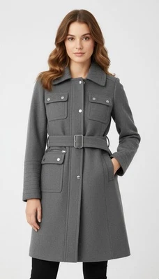 Bebe Womens Wool Blend Military Style Long Sleeve Jacket Size S Gray - Image 1 of 3