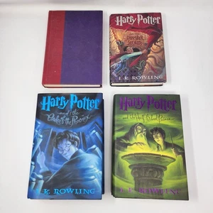 Harry Potter Hardcover 1st Edition Book Set Incomplete 1, 2, 5, & 6 J.K. Rowling - Picture 1 of 15