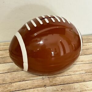 NFL Football Ceramic Bank 7" x 4" Brown and White Children's Money Coin Box