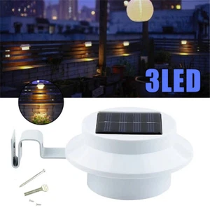 Solar Powered 3LED Gutter Light Outdoor/Garden/Yard/Wall/Fence/Pathway Lamp - Picture 1 of 15