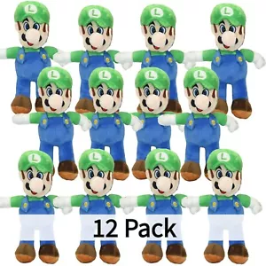 Super Mario Bros Luigi bambola di peluche imbottita giocattolo 8 pollici - confezione da 12 - Foto 1 di 3