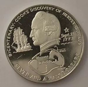 Gedenkmünze Cook Islands 0,925 Silber Seven And A Half Dollars 1974 - Bild 1 von 4