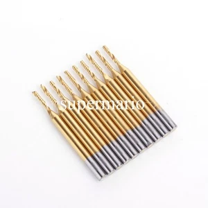 Carbide 1.5mm x 8mm 1/8'' Titanium N2 Coated One Flute CNC Router Bit 10PCS gb - Picture 1 of 3