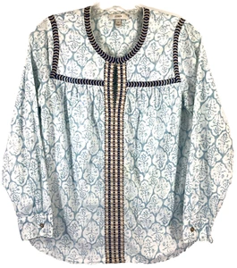 J.CREW Size 0 Embroidered block print peasant top Style 08512 - Picture 1 of 14