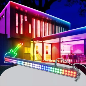 80x1.5W RGB 3in1 LED Bar DMX512 Stage Wash DJ Disco Party Outdoor Lighting - Picture 1 of 8