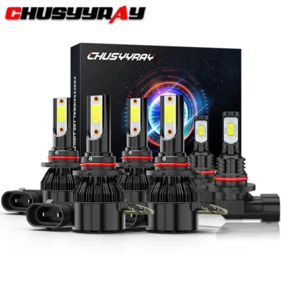 6x 9005 9006 Combo High Low Beam LED Headlight Fog lamp Kits For 2019 Acura MDX - Image 1 of 4