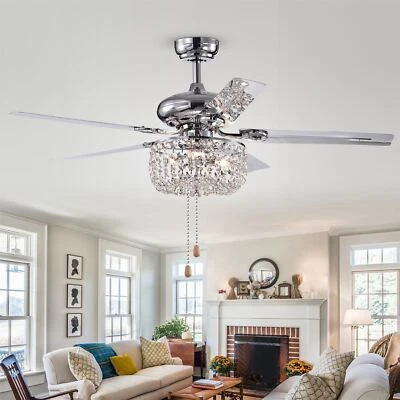 Campbell 42-inch Chrome Lighted Ceiling Fan Pull Chain - Image 1 of 3